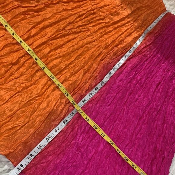 PURE SILK 2 tone crinkle scarf - Picture 5 of 7